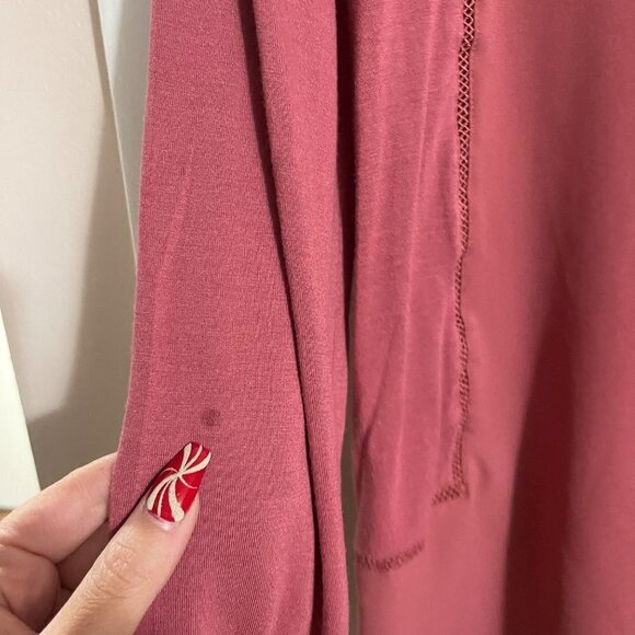 LOFT Womens Pink Crochet Cut Out 3/4 Sleeve Keyhole Back Blouse Size XXS - Picture 6 of 7